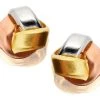 9ct Three Colour Gold Mini Knot Earrings - 5mm - G4621