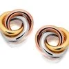 9ct Three Colour Gold Mini Knot Earrings - 8mm - G4624
