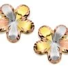 9ct Gold Three Colour Flower Stud Earrings - 11mm - G4626