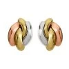 9ct Gold Three Colour Swirl Stud Earrings - 8mm - G4631