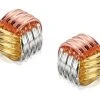 9ct Three Colour Gold Knot Stud Earrings - 9mm - G4638