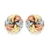 9ct Gold Three Colour Twist Stud Earrings - 6mm - G4639