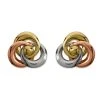 9ct Gold Three Colour Knot Stud Earrings - 8mm - G4643