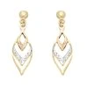 9ct Gold Three Colour Drop Earrings - 33mm Drop - G4814