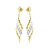9ct Gold Three Colour Flame Drop Earrings - 35mm Drop - G4815
