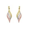 9ct Gold Three Colour Flame Drop Earrings - 24mm Drop - G4817