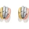9ct Gold Three Colour Stud Earrings - 10mm - G4921