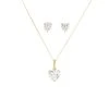 9ct Gold Heart Cubic Zirconia Necklace And Earrings Gift Set - G5016