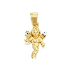 9ct Gold Two Colour Guardian Angel Charm - G5306