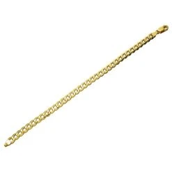 9ct Gold 6mm Wide Curb Bracelet - 8.5in - G5656