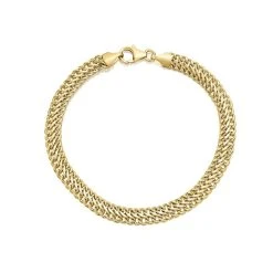Aureus 9ct Gold Bonded Braided Curb Bracelet - 7.5in - G6004
