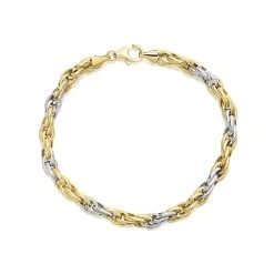 Aureus 9ct Gold Bonded Two Colour Bracelet - 7.5in - G6005