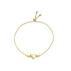 Aureus 9ct Gold Bonded Heart Slider Bracelet - 9in - G6011