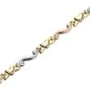 9ct Gold Three Colour Heart Scroll Bracelet - 7.25in - EXCLUSIVE - G6430