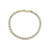 9ct Gold Two Colour Kisses Bracelet - 7in - G6438