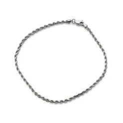 9ct White Gold Rope Bracelet - 7.25in - G7534