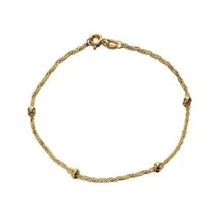 9ct Gold Twisted Bracelet - 7.25in - G7586