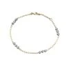 9ct Two Colour Gold Link And Disk Anklet - 10in - G7909