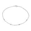 9ct White Gold Ball Twisted Anklet - 10in - G7918
