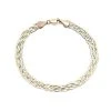 9ct Two Colour Gold 5mm Wide Plaited Herringbone Bracelet - 7in - G8009