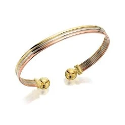 9ct Gold Three Colour Torc Bangle - EXCLUSIVE - G8415