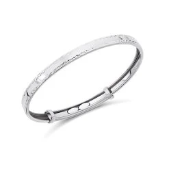 9ct White Gold Expanding Baby Bangle - G8434