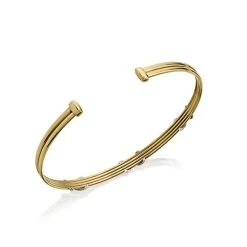 9ct Two Colour Gold Kisses Bangle - G8452