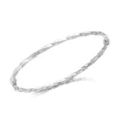 9ct White Gold Twist Bangle - EXCLUSIVE - G9008