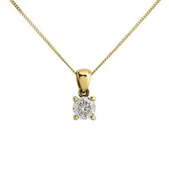 18ct Gold Diamond Solitaire Necklace - 72pts - H/I1 - H07383
