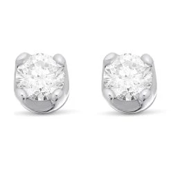 18ct White Gold Diamond Solitaire Earrings - 81pts Per Pair - H/I1 - H0876
