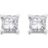 18ct White Gold Diamond Solitaire Stud Earrings - 1.01ct Per Pair - I/I2 - H1052