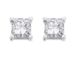 18ct White Gold Diamond Solitaire Stud Earrings - 1.01ct Per Pair - I/I2 - H1052