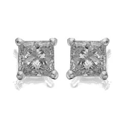 18ct White Gold Diamond Solitaire Earrings - 1.12ct Per Pair - J/I1-I2 - H1138