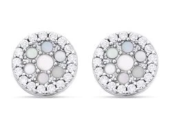 Fossil JFS00518040 Silver Mother Of Pearl Stud Earrings - J4868