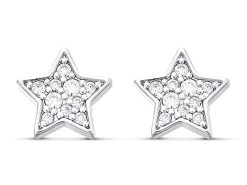 Fossil JFS00152040 Silver Cubic Zirconia Star Stud Earrings - J4878