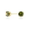 Cachet Lana Gold Plated Silver Green Cubic Zirconia Stud Earrings - J7467