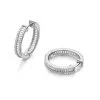 Briolette Silver Cubic Zirconia Hoop Earrings - J7792