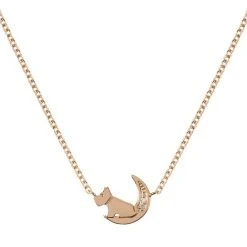 Radley RY2356 18ct Rose Gold Plated Silver Diamond Moon Necklace - J81117