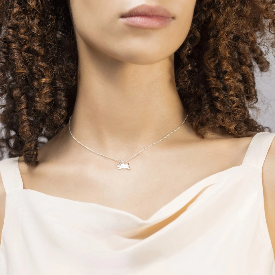 Radley RYJ2381 Silver Leaping Dog Diamond Necklace - J81124 4 Radley RYJ2381 Silver Leaping Dog Diamond Necklace - J81124 - Image 4