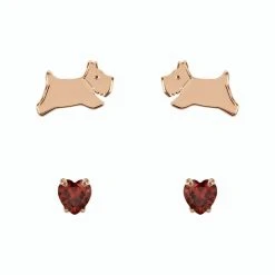 Radley RY1254 18ct Rose Gold Plated Silver Birthstone Studs - January - J81188