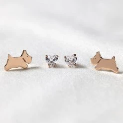Radley RY1260 18ct Rose Gold Plated Silver Birthstone Studs - April - J81191 -Fhinds Shop J81191 L 3