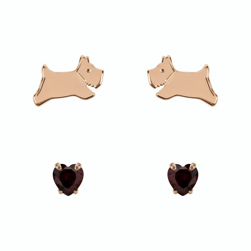 Radley RY1266 18ct Rose Gold Plated Silver Birthstone Studs - July - J81194 1 Radley RY1266 18ct Rose Gold Plated Silver Birthstone Studs - July - J81194