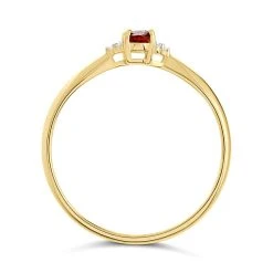 9ct Gold Garnet And Diamond Birthstone Ring - January - R0201 -Fhinds Shop R0201 L 3