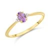 9ct Gold Amethyst And Diamond Birthstone Ring - February - R0202