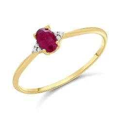 9ct Gold Ruby And Diamond Birthstone Ring - July - R0207