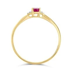 9ct Gold Ruby And Diamond Birthstone Ring - July - R0207 6 9ct Gold Ruby And Diamond Birthstone Ring - July - R0207 -Fhinds Shop R0207 L 3