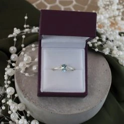 9ct Gold Two Colour Blue Topaz And Diamond Ring - EXCLUSIVE - R0422 -Fhinds Shop R0422 L 4