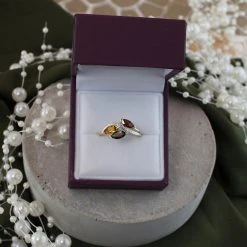 9ct Gold Garnet, Smoky Quartz, Citrine And Diamond Ring - EXCLUSIVE - R0901 -Fhinds Shop R0901 L 4
