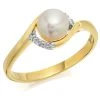 9ct Gold Freshwater Pearl And Diamond Ring - R0906