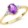 9ct Gold Amethyst And Cubic Zirconia Ring - EXCLUSIVE - R0954